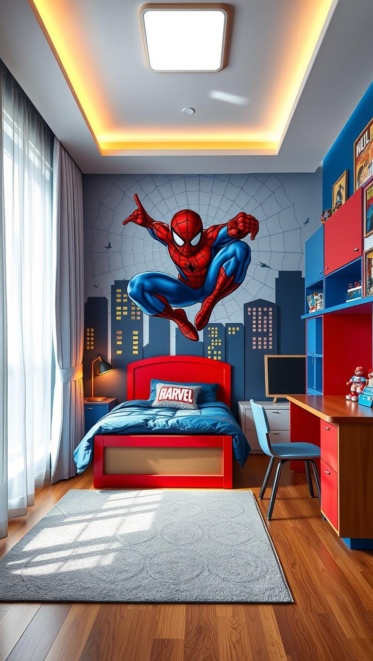 1. Create a Spider Man feature wall