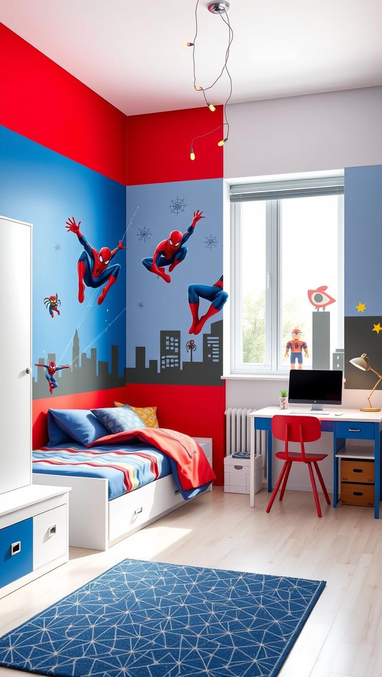 30. Add a Spider Man vinyl wall sticker pack