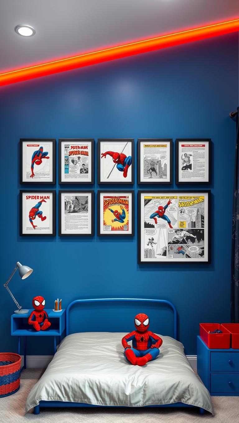 33. Create an art wall with framed comic panels