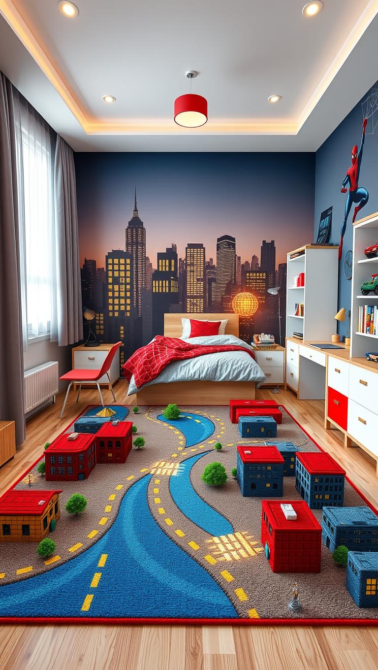 41. Design a mini city play mat as a rug or mat