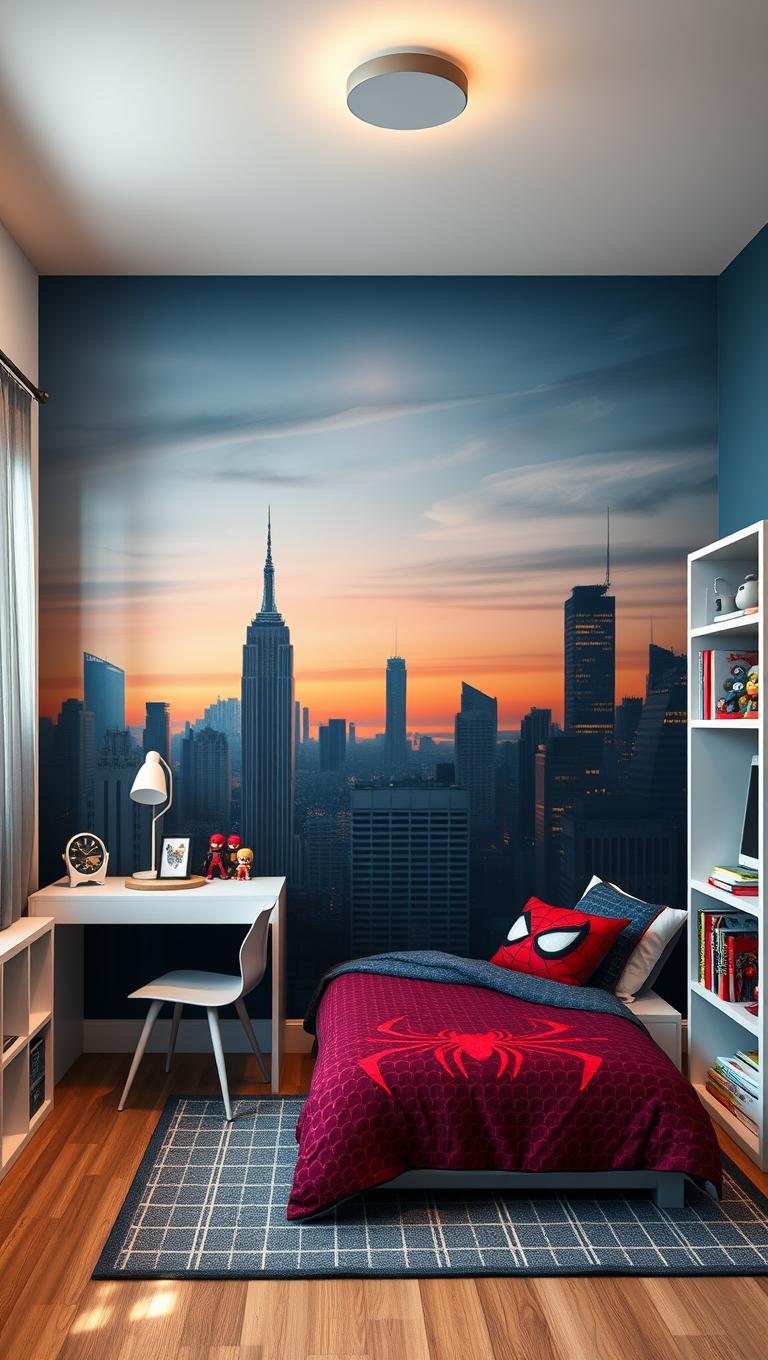 7. Paint a city skyline wall mural to mirror New York